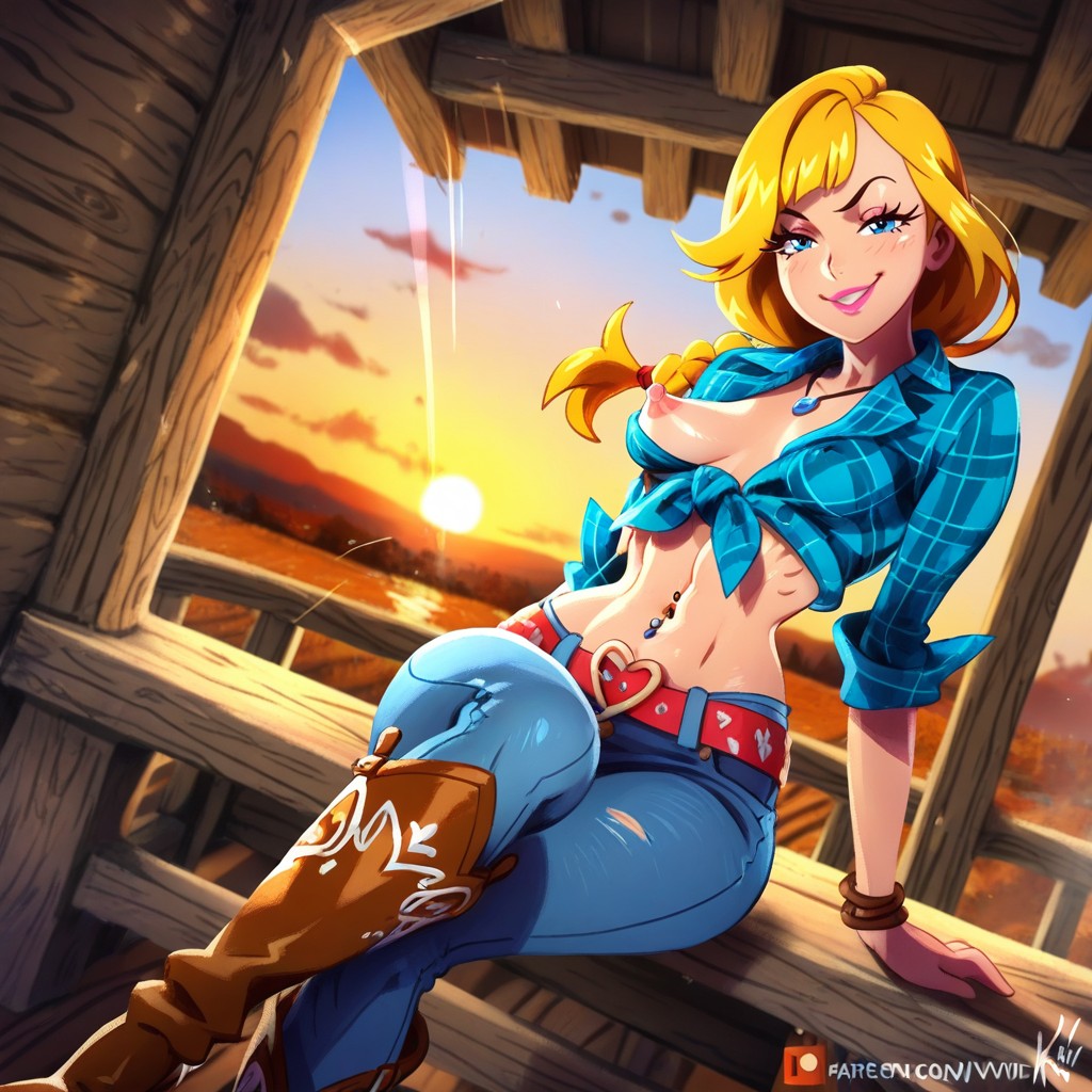 Leanbody, Slightly Medium Breasts, Navel Piercing Hentai IA