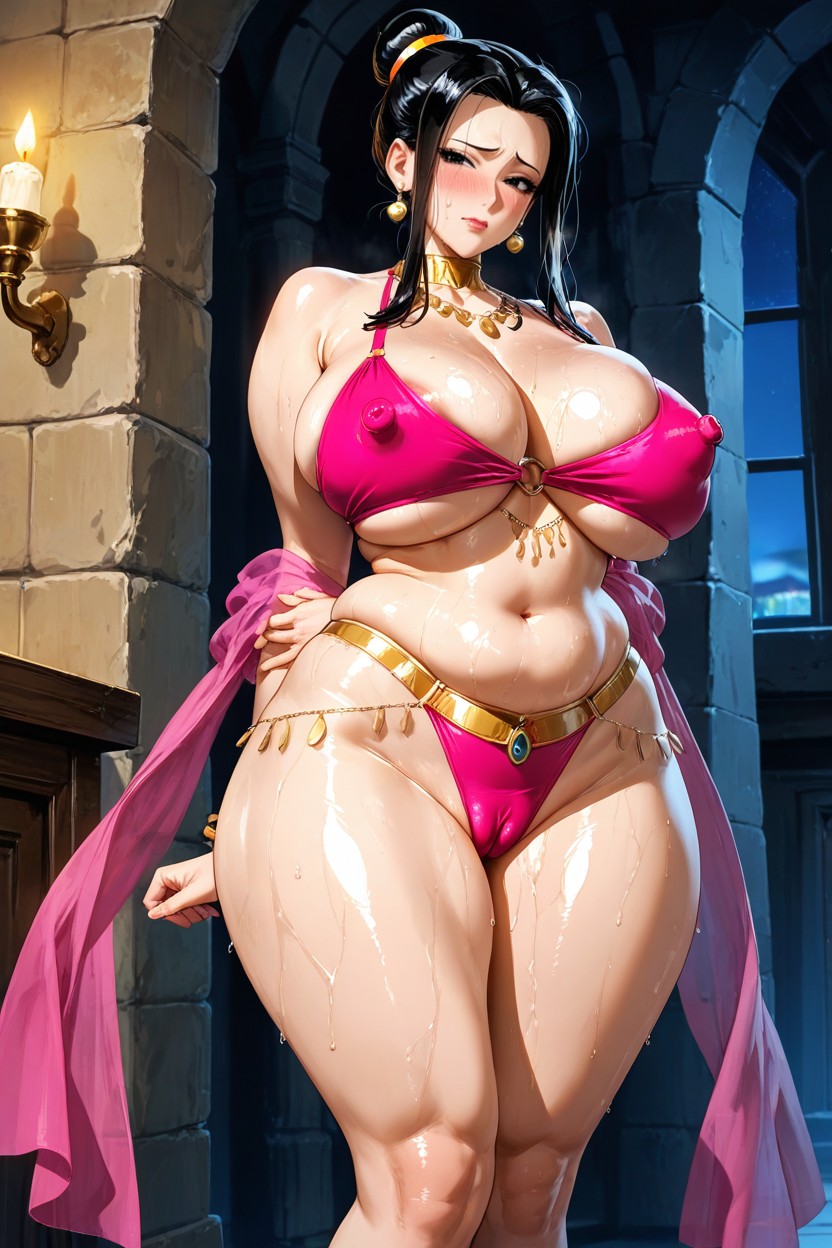 Belly Dancer, Hard Shadows, Looking Spectator Hentai AI Porn