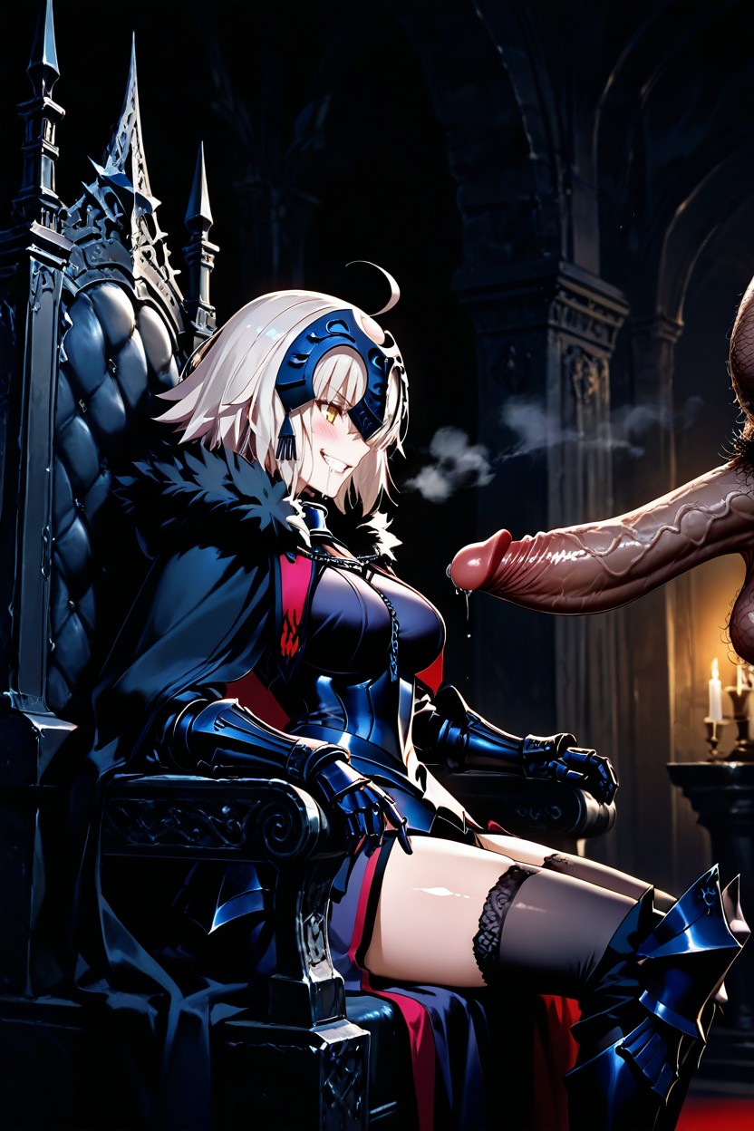 Sitting On Throne, Jeanne Alter Outfit, 앉아있기 헨타이 AI 포르노