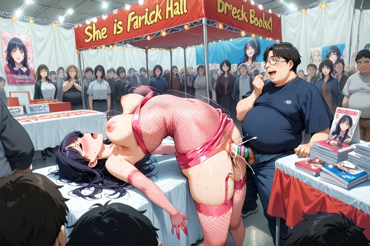 Arched Back, Cosplay Booth Stand, She Is Embarassed Hentai IA