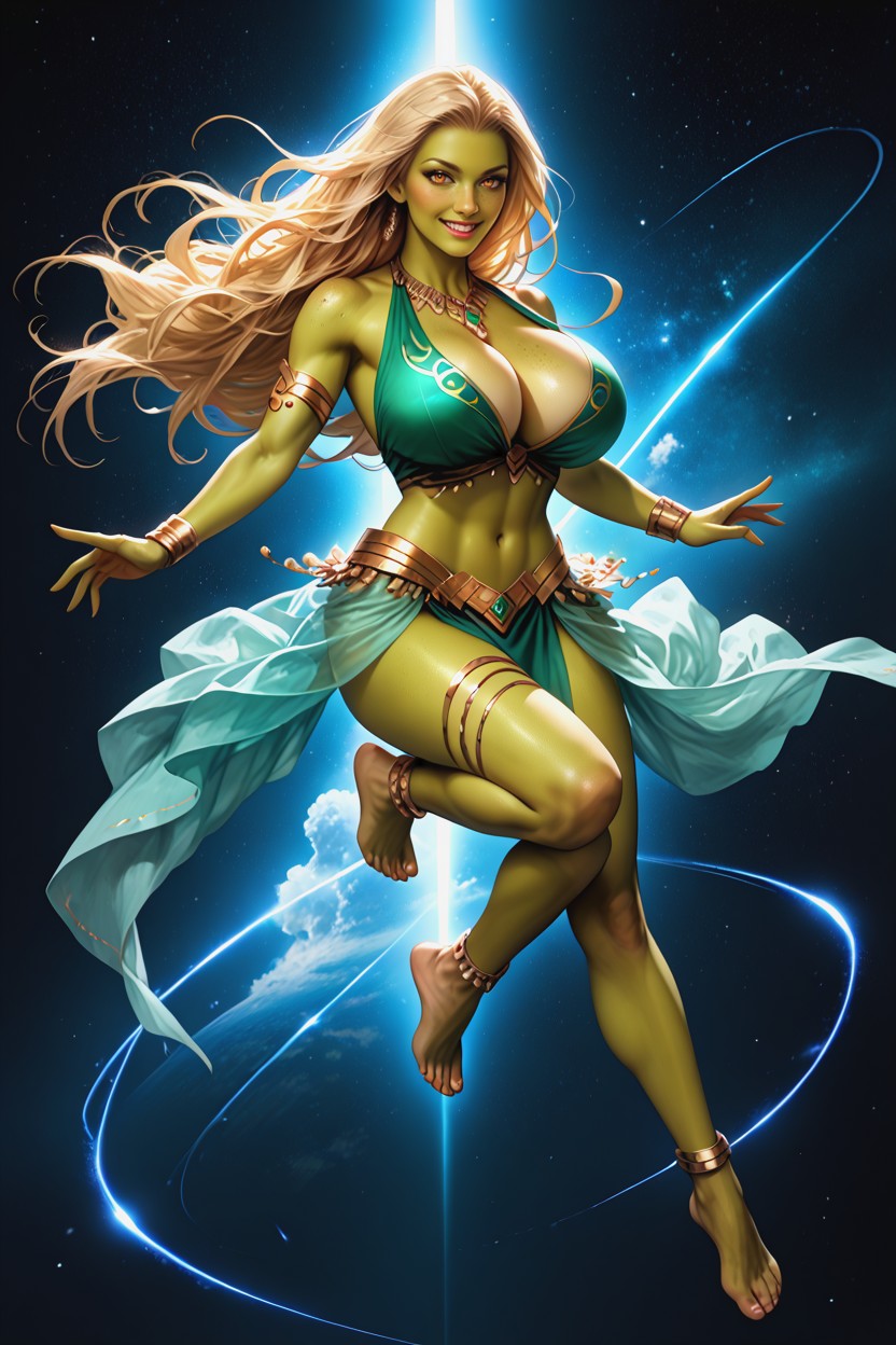 Wrap Top, High-connected Skirt Side Slits, Largo Hentai IA