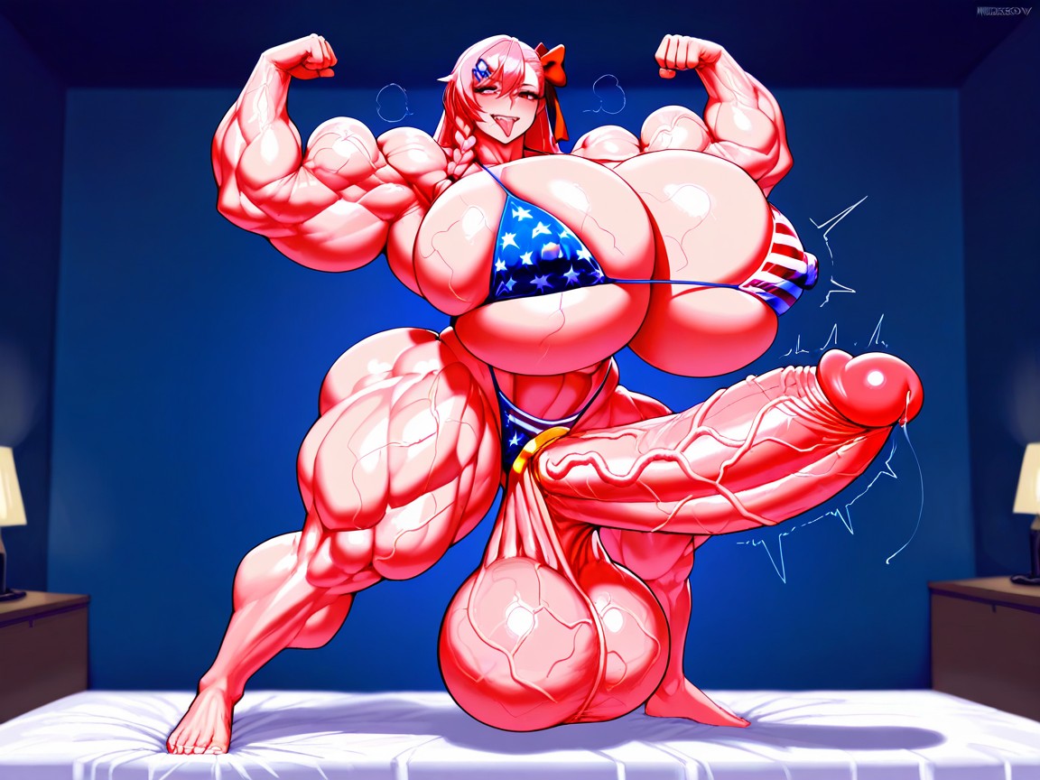 Hyper Large Muscles, Gigantic Hyper Sagging Testicles, Hyper Gigant Muscles 헨타이 AI 포르노