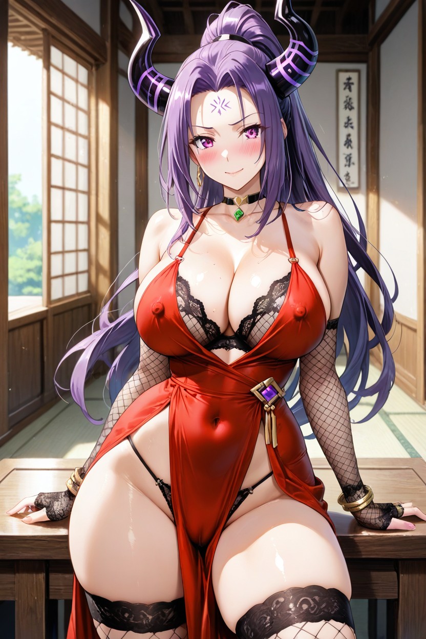 A Low-dress, Large Buttocks, And Has Large Breasts She Has Beautiful Breasts Hentai IA