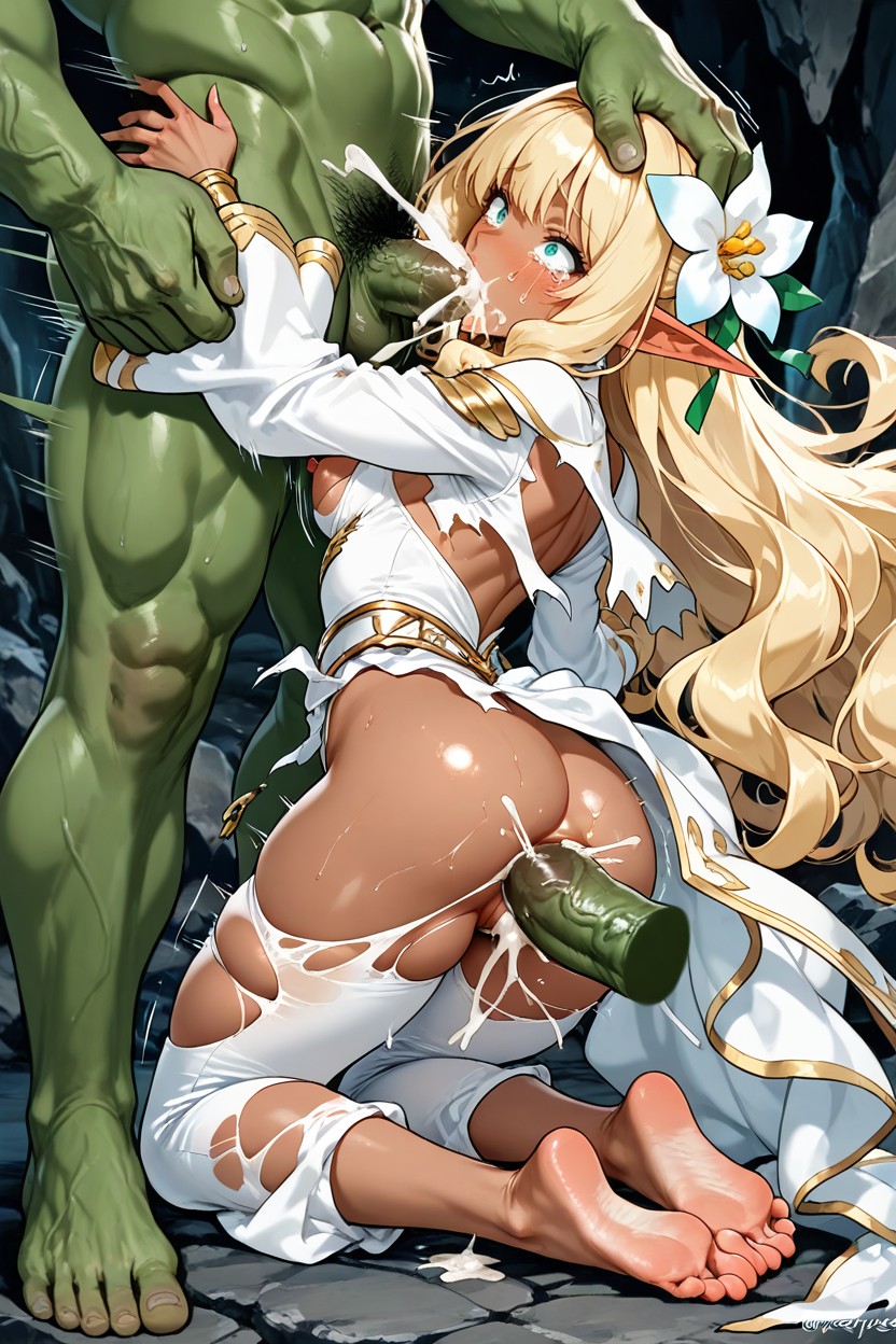 Side View, Spit Bubbles On Mouth, Futaba Lily Ramses Hentai AI Porn
