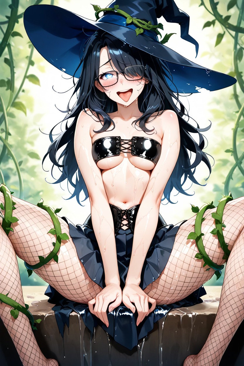 Naked Stomach, Thighs, Black Corset Hentai AI Porn