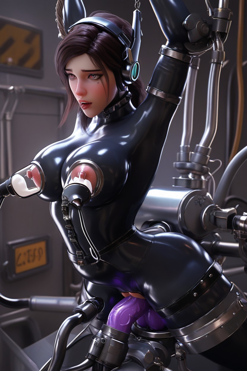 Breast Milking Device, Heavy Bondage, Latex Suit Hentai AI Porn