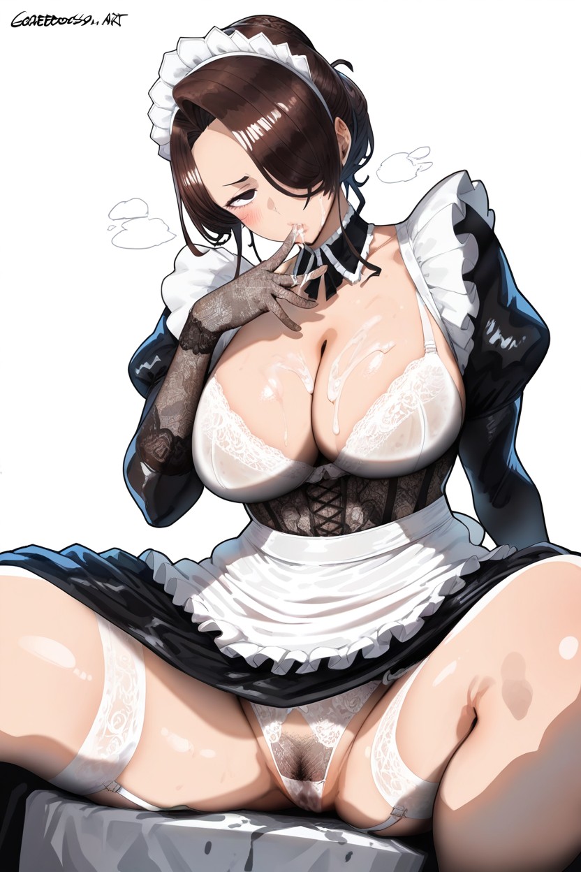 Gorgeous Mushroom Art Style, Photoshoot Pose, Cleavage Hentai AI Porn