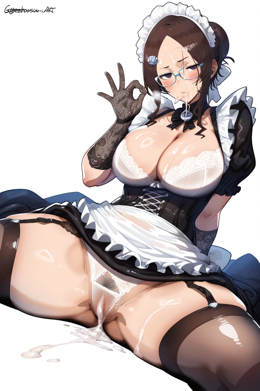 Bleach Art Style, Neisan Art Style, Glasses On Head Hentai AI Porn