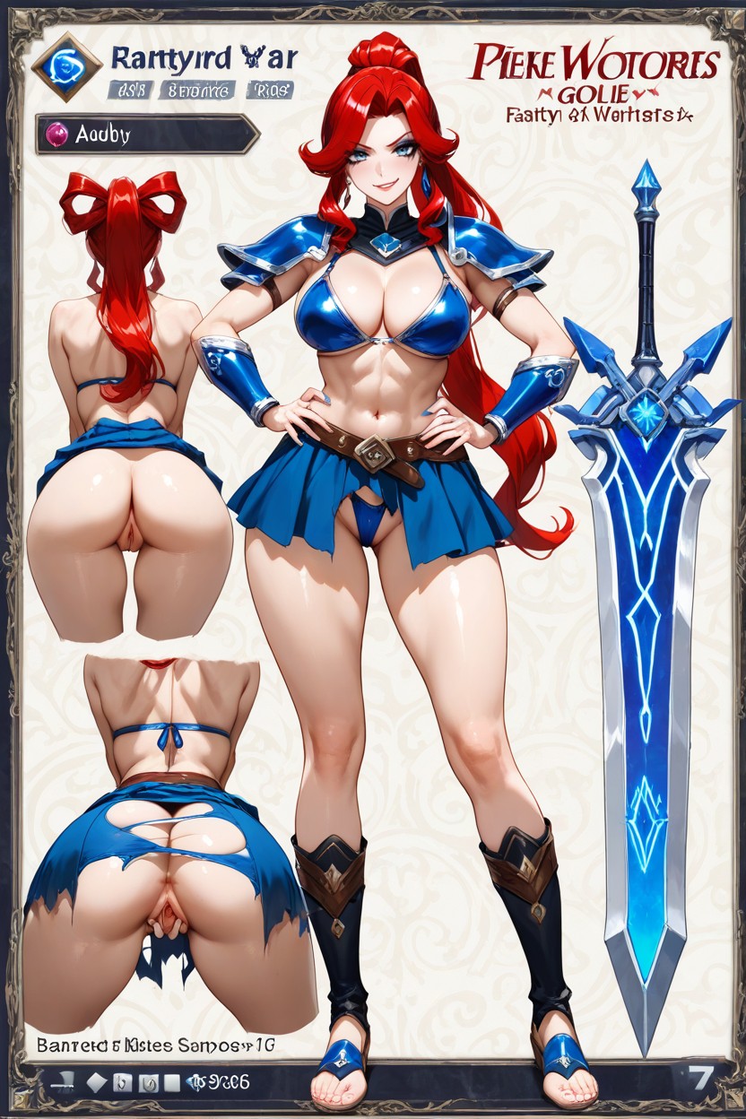 18+, Character Turnaround, Large And Expressive Bright Blue Eyes Hentai AI Porn