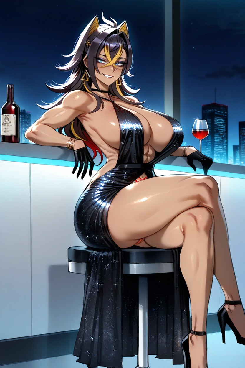 Bottle, Freckles, Ratatatat Art Style Hentai AI Porn