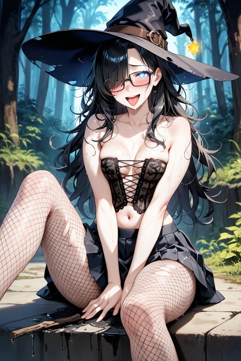 Small Ass, Fantasy Forest Background, Upper Teeth Hentai AI Porn