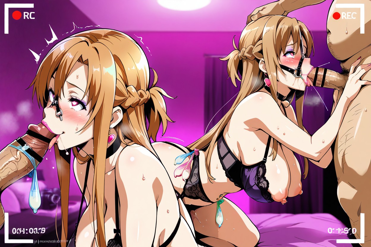 Fat Man, Pink Hotel Room, Nose Hook Spread Upward Nostril Hentai AI Porn