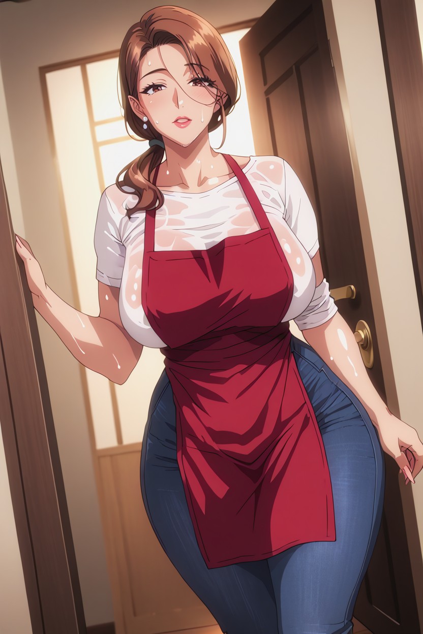 Mature Woman, Massive Ass, Fitted White Shirt Hentai AI Porn