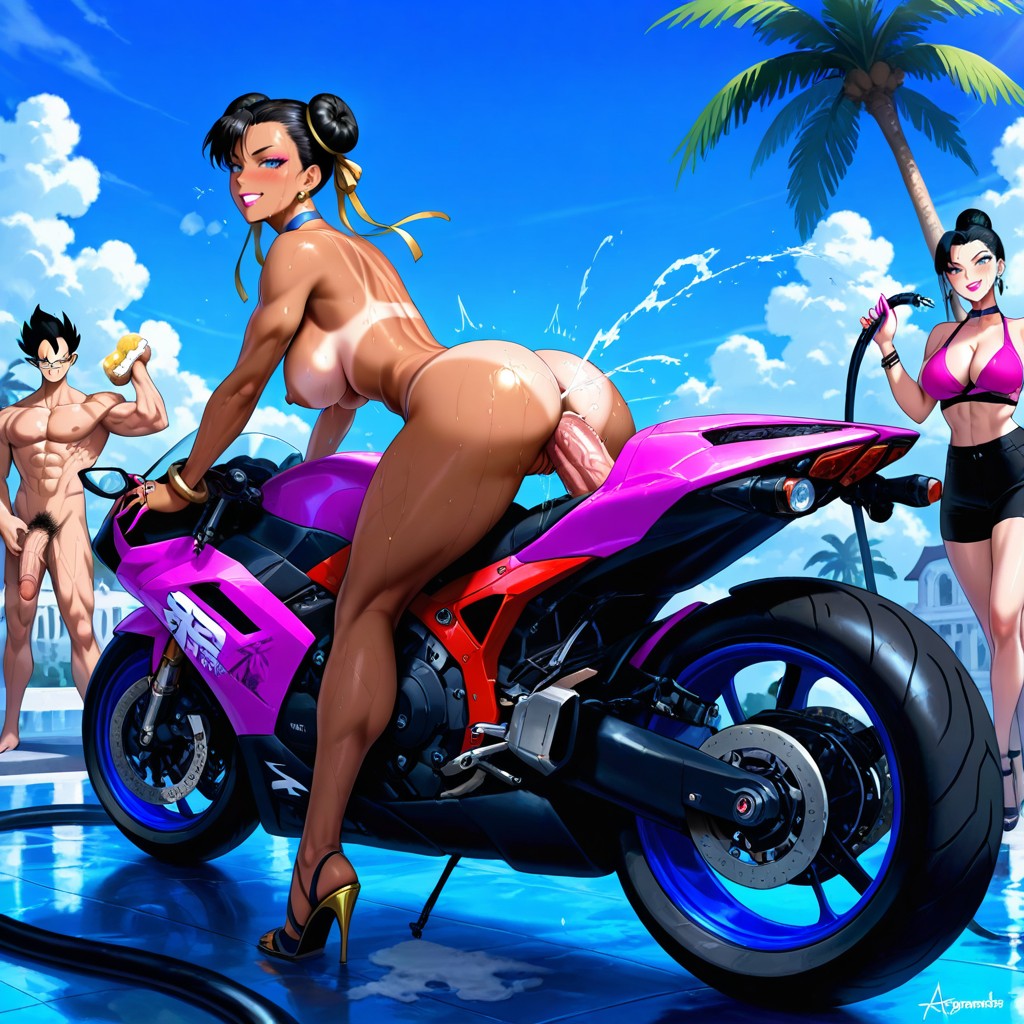Tan Lines, Palm Trees, Pink Lipstick Hentai AI Porn