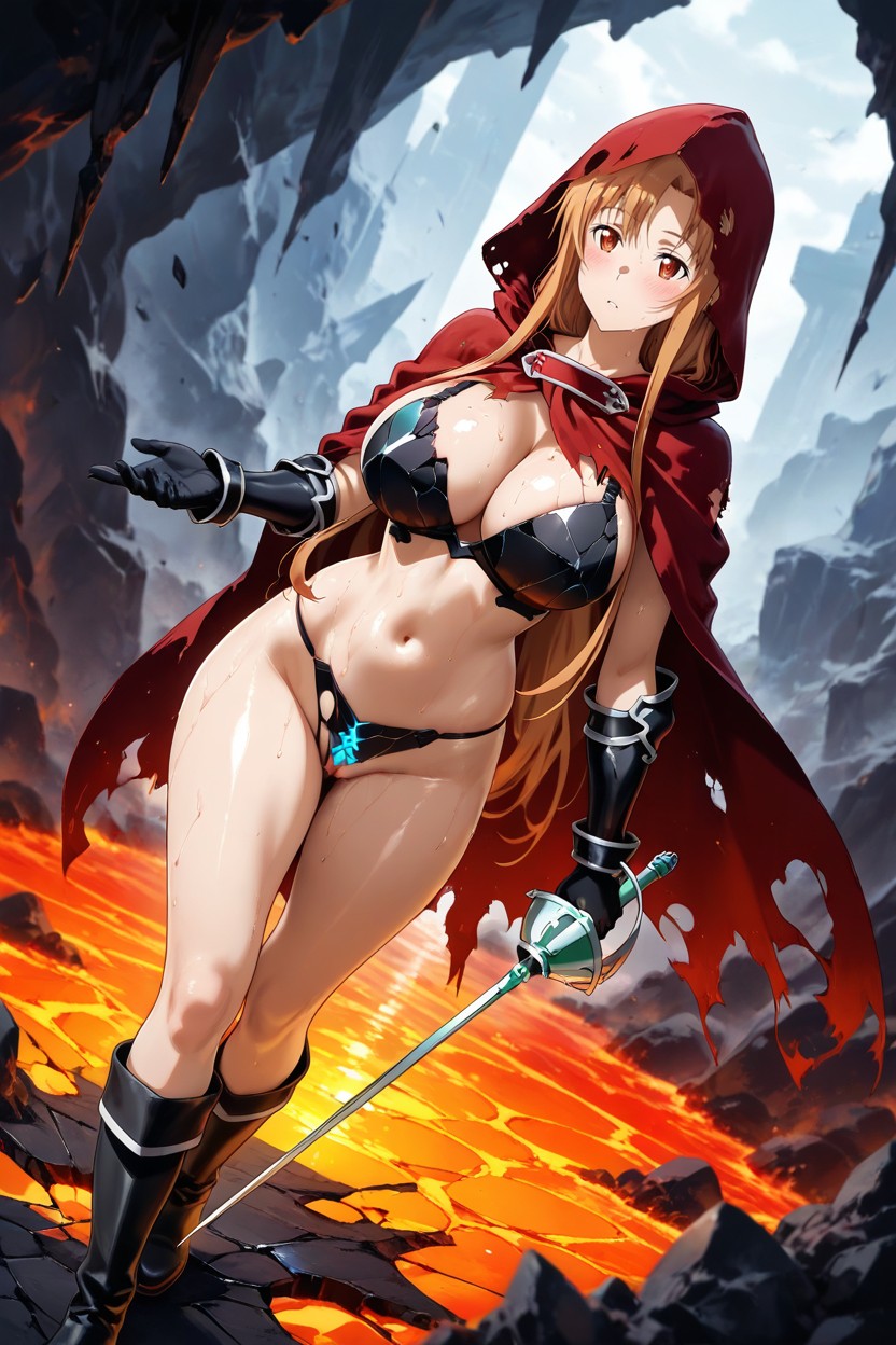 Sweating Profusely, In Lava Cavern, Hot Hentai AI Porn