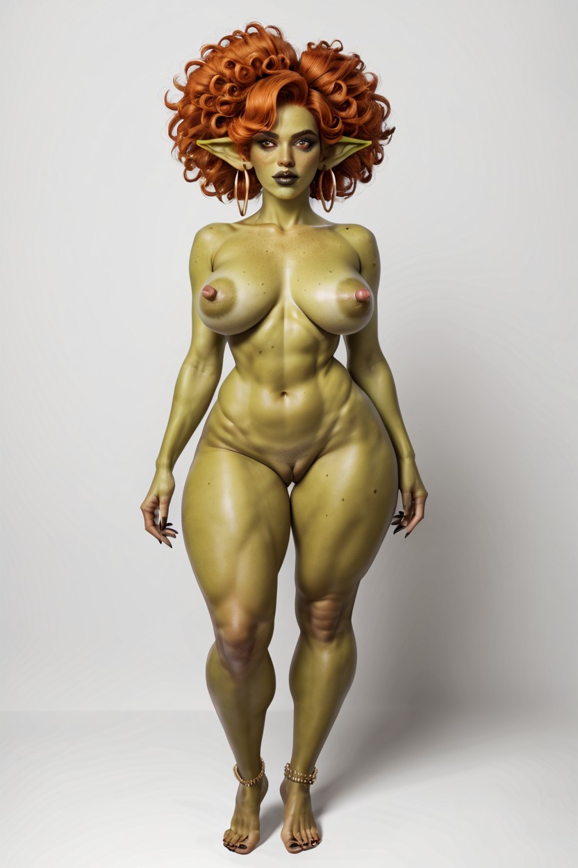 Thick Freckles Under Eyes And Across Nose, Swollen Nipples, Übergroße Muschi Hentai IA