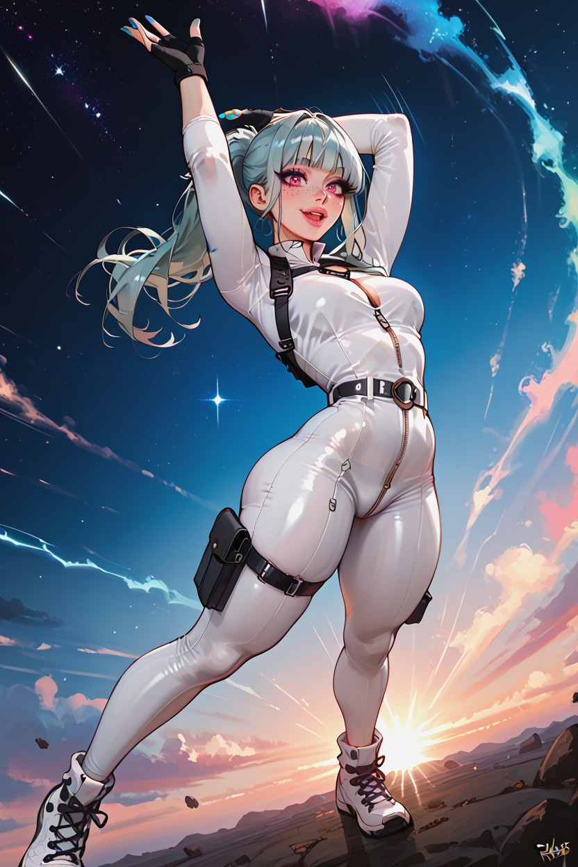 Triangular Head, Medium Breast, Lip Gloss Hentai AI Porn