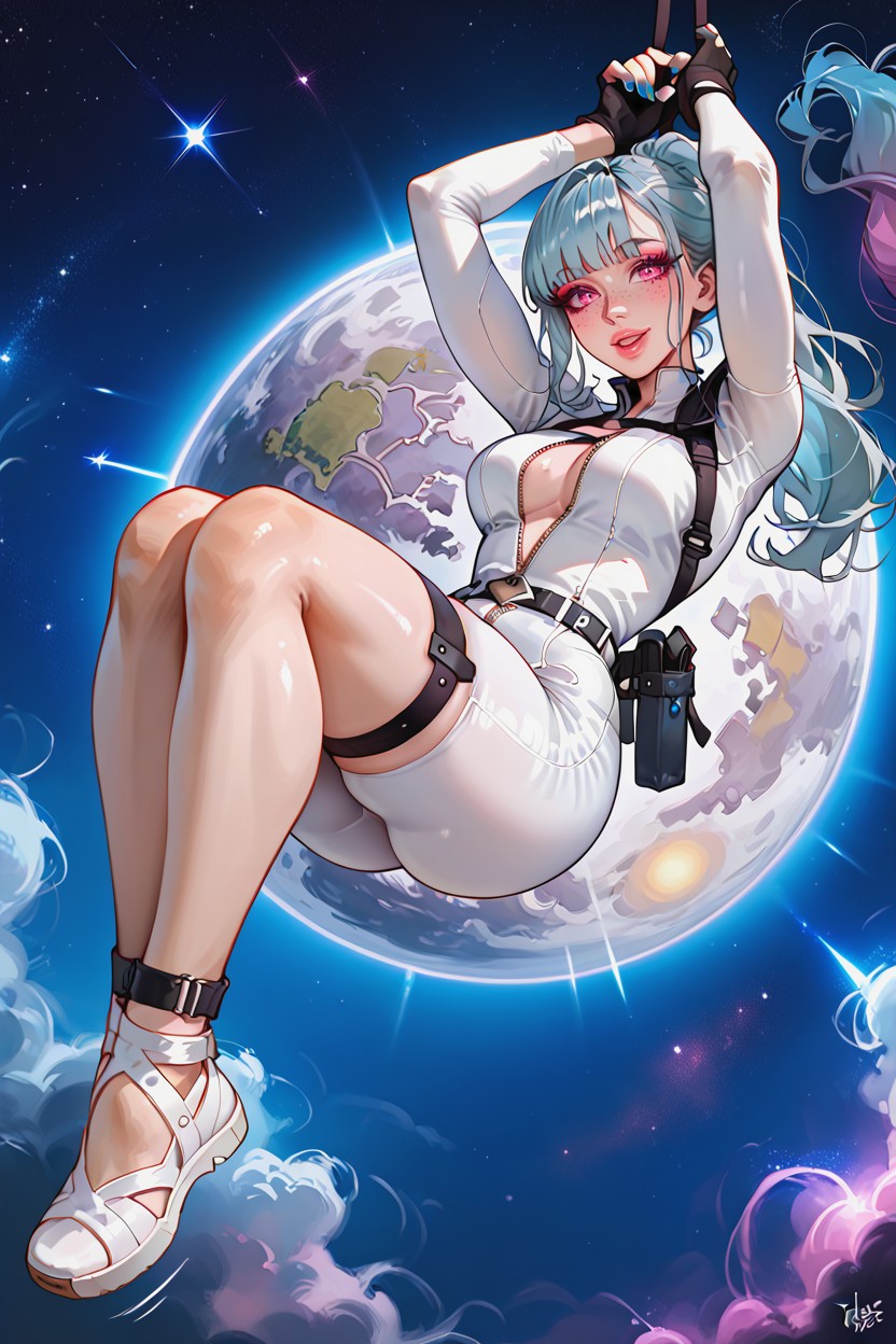 Long Eyelashes, In Space, Detailed ヘンタイAIポルノ