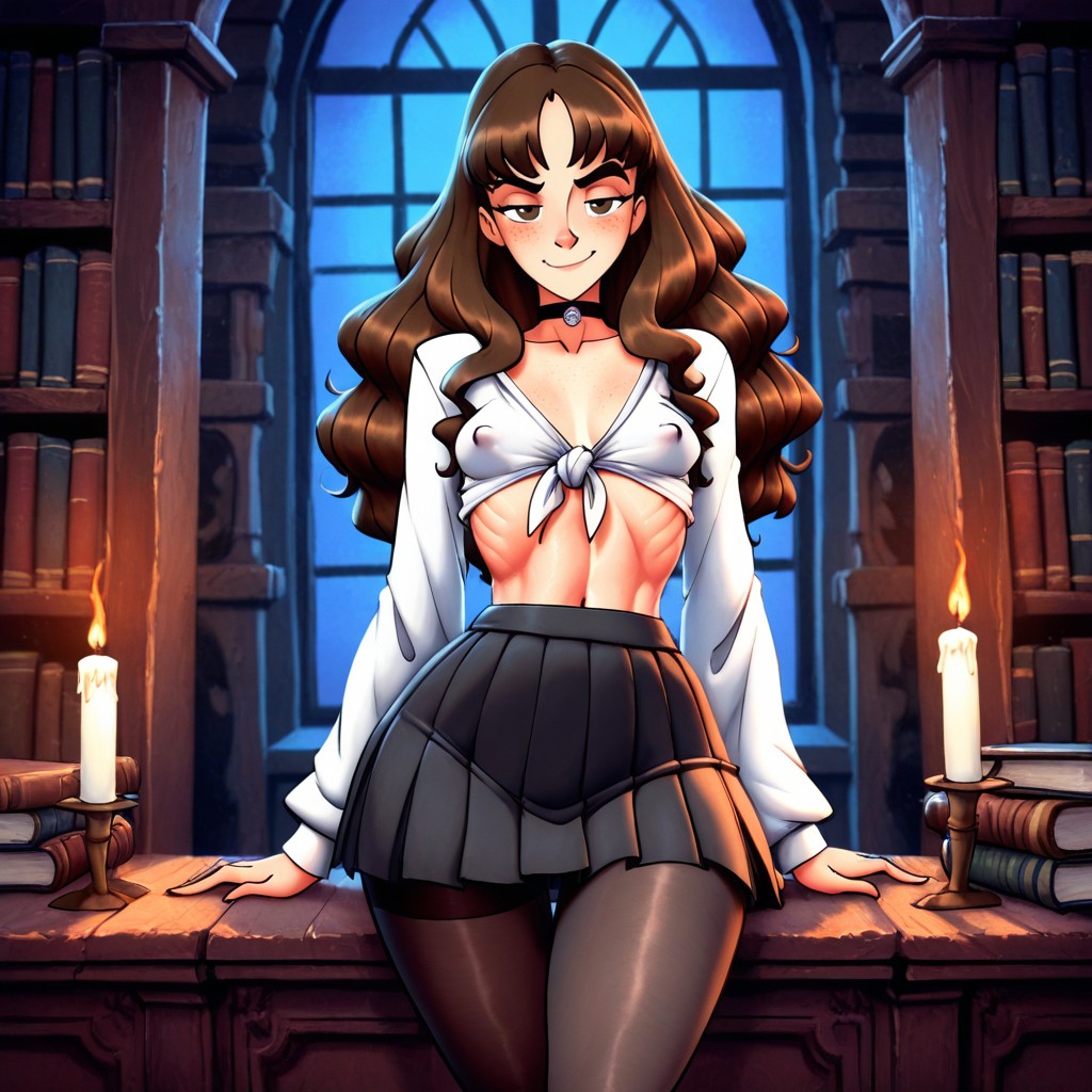 Candles, Round Shaped Head, Culo Pequeño Hentai IA