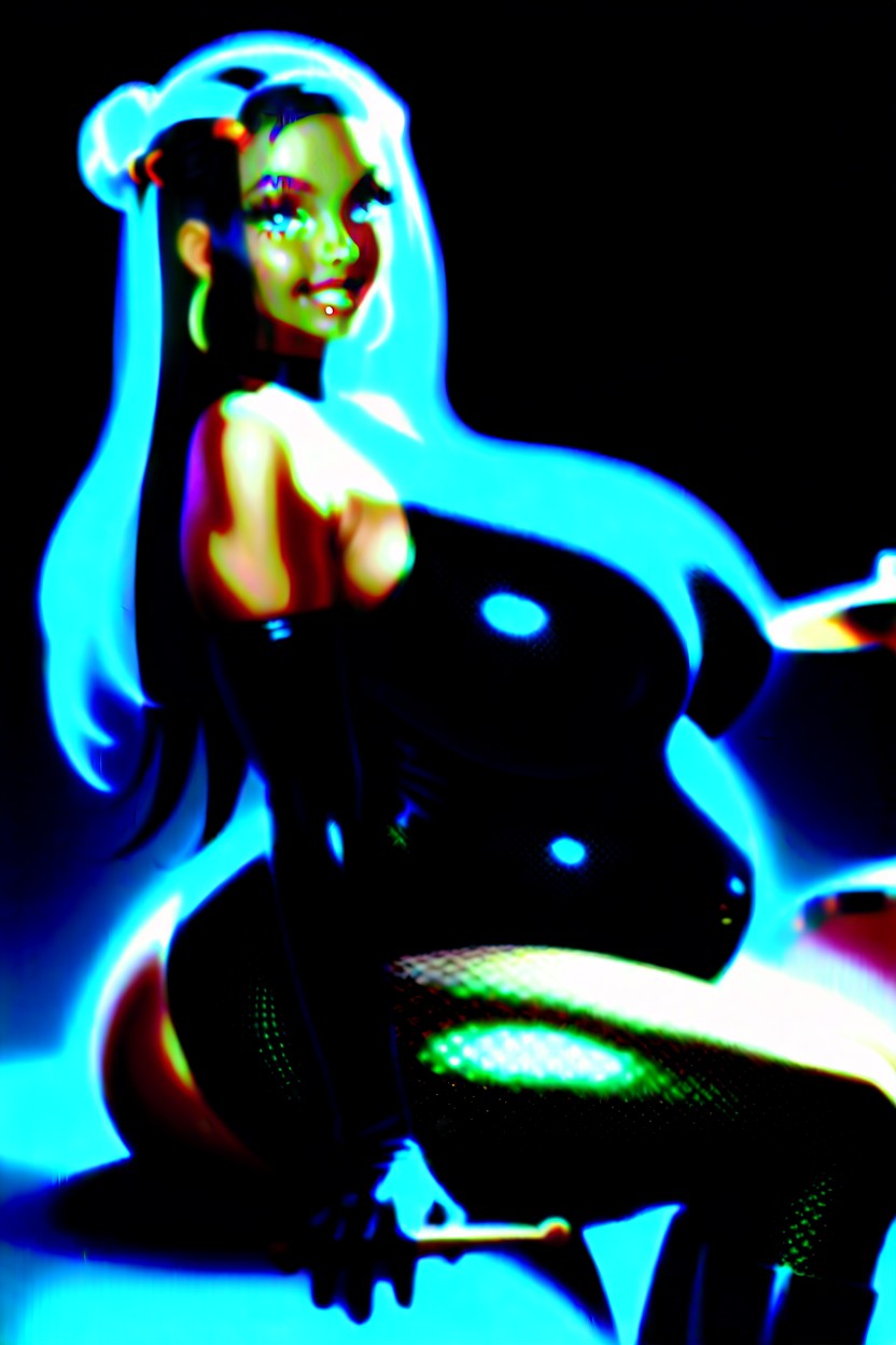 Black Leather Boots, Huge Perfect Round Tits, Clenched Teeth Hentai AI Porn