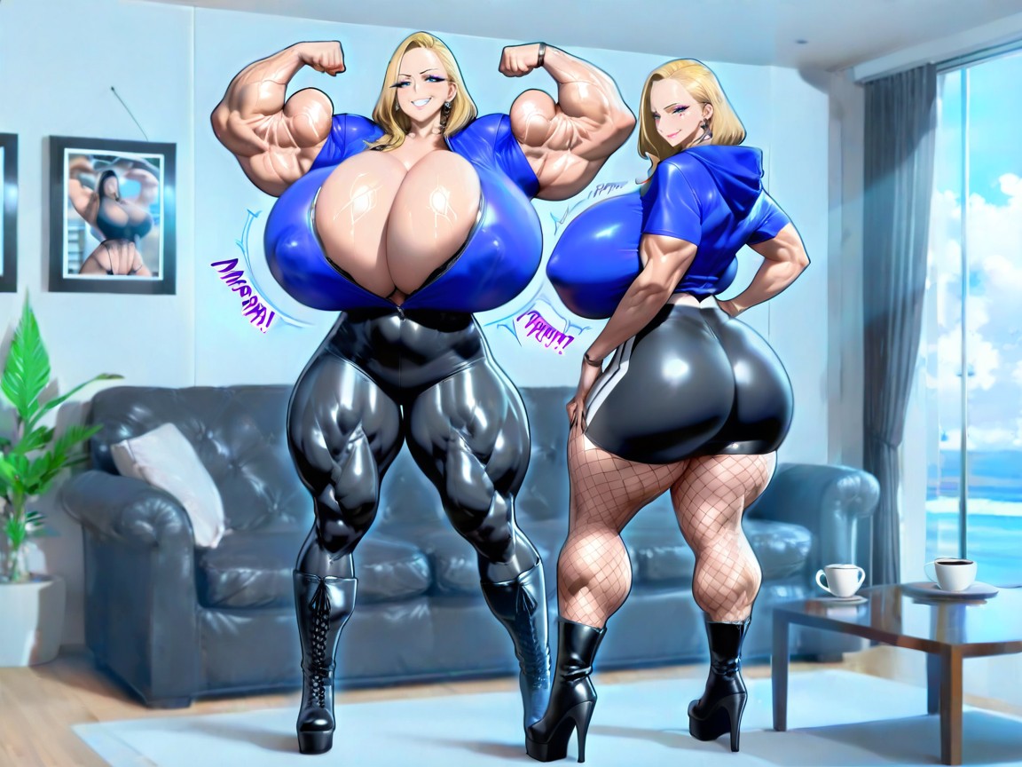 Muscle Woman, Hdr, Photorealistic Hentai AI Porn
