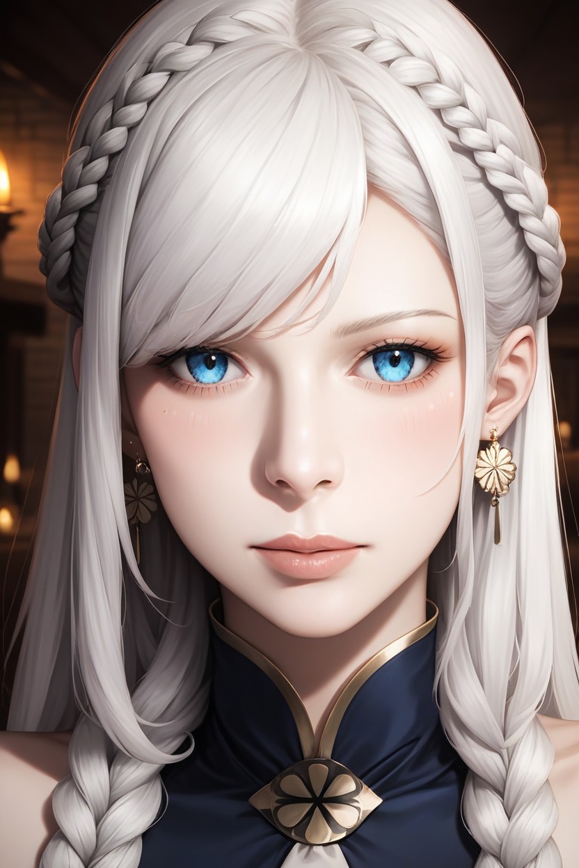 Bare Shoulders, Medieval Tavern, Hair Over Face Hentai IA pornografia