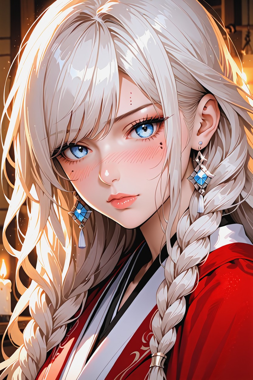 Zoom In, Water Loop Earrings, Soft Pale White Skin Porno IA Hentai