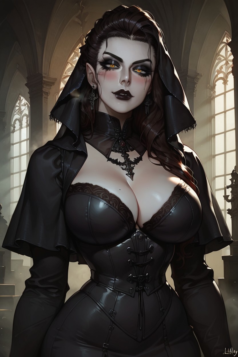 Dark Eyeshadow, Yellow Eyes, Horny Porno IA Hentai