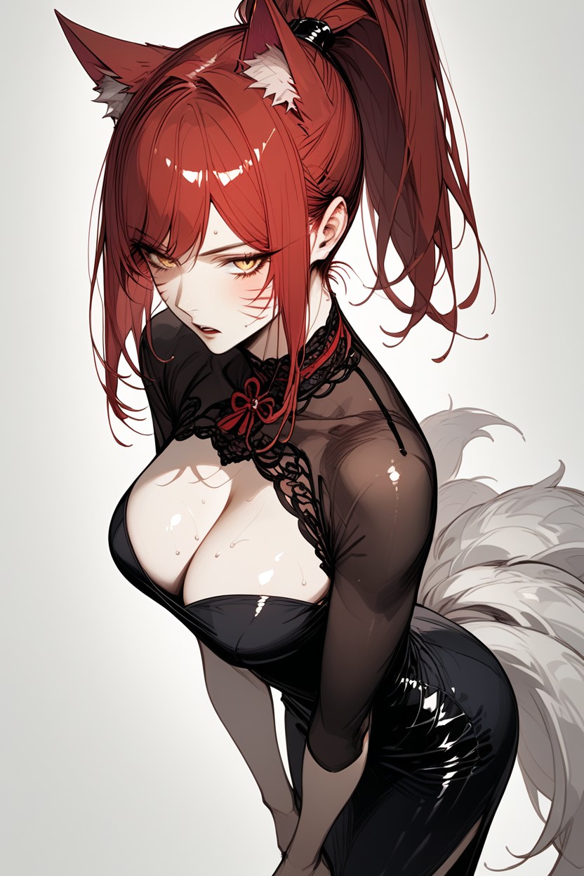 Side View, Pet Pose, High Ponytail Hentai AI Porn