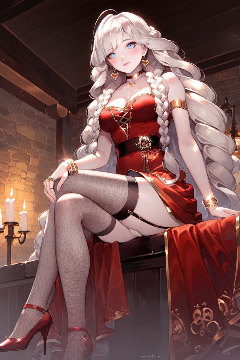 Absurdly Long Hair, Black Stockings, Torpedo Tits Porno IA Hentai