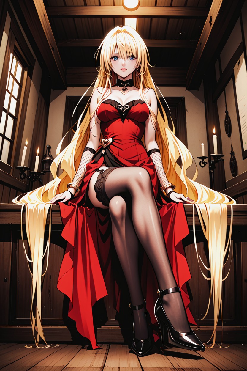 Incredibly White Skin, Disproportionately Large Hairstyle, Face Of Klee From Genshin Porno IA Hentai