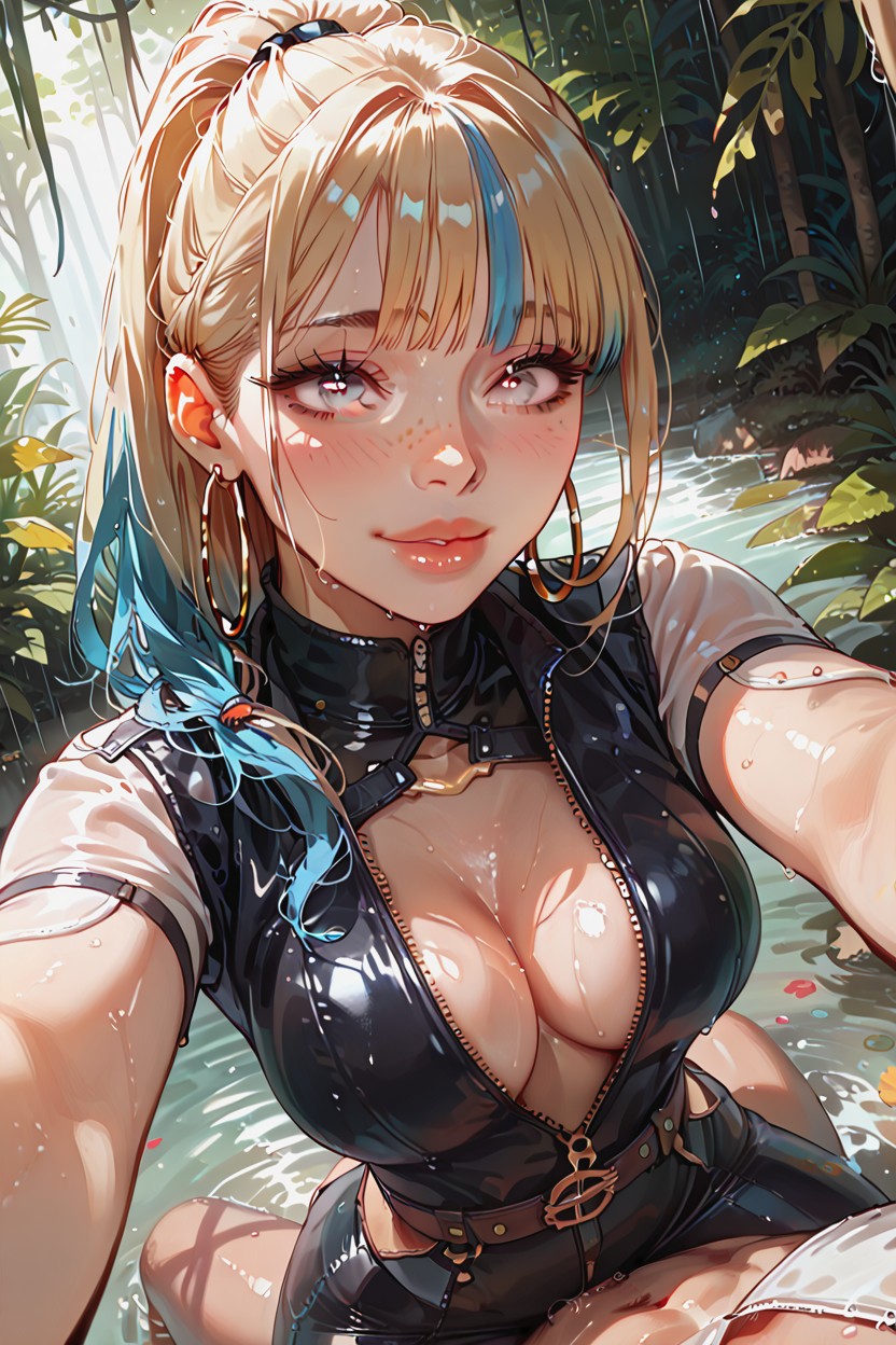 Dripping Wet Body, 18+, In Lush Jungle Hentai AI Porn