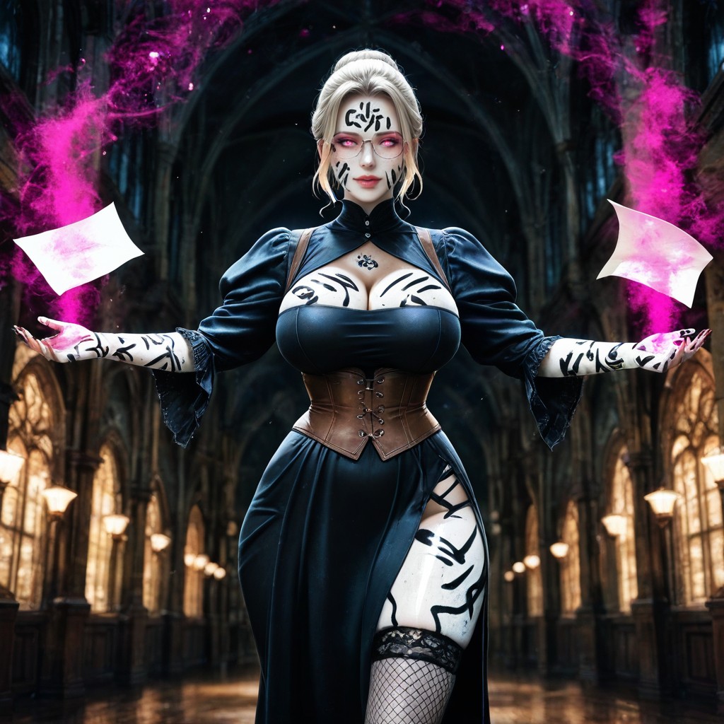 Ocular Lenses, Vue De Face, Paper-textured Skin With Ink-stained Fingertips Porno IA Hentai