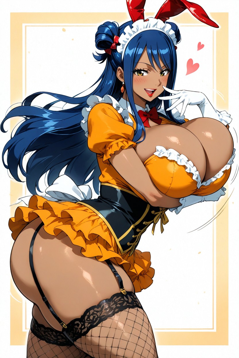 Blue Dark Hair, Fake Ears, Dark Skin Hentai KI Porno