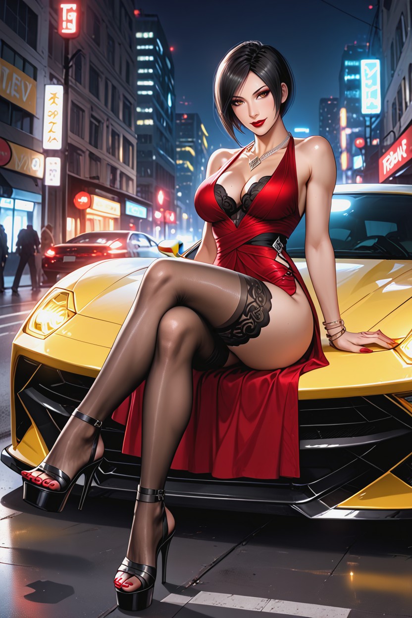 Her Legs Crossed, Dark Cinematic Lighting, Perfect Anatomy AI黃漫