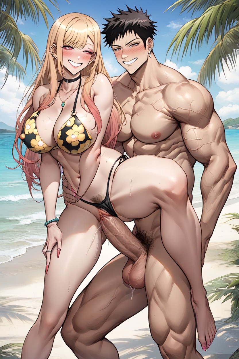 Erect Nipples, Thick Thighs, 可爱 AI黃漫