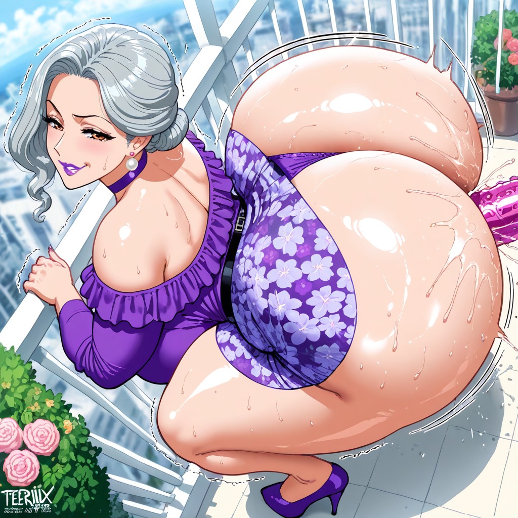Temptation, Bent Over Balcony, Mordre Sa Lèvre Porno IA Hentai