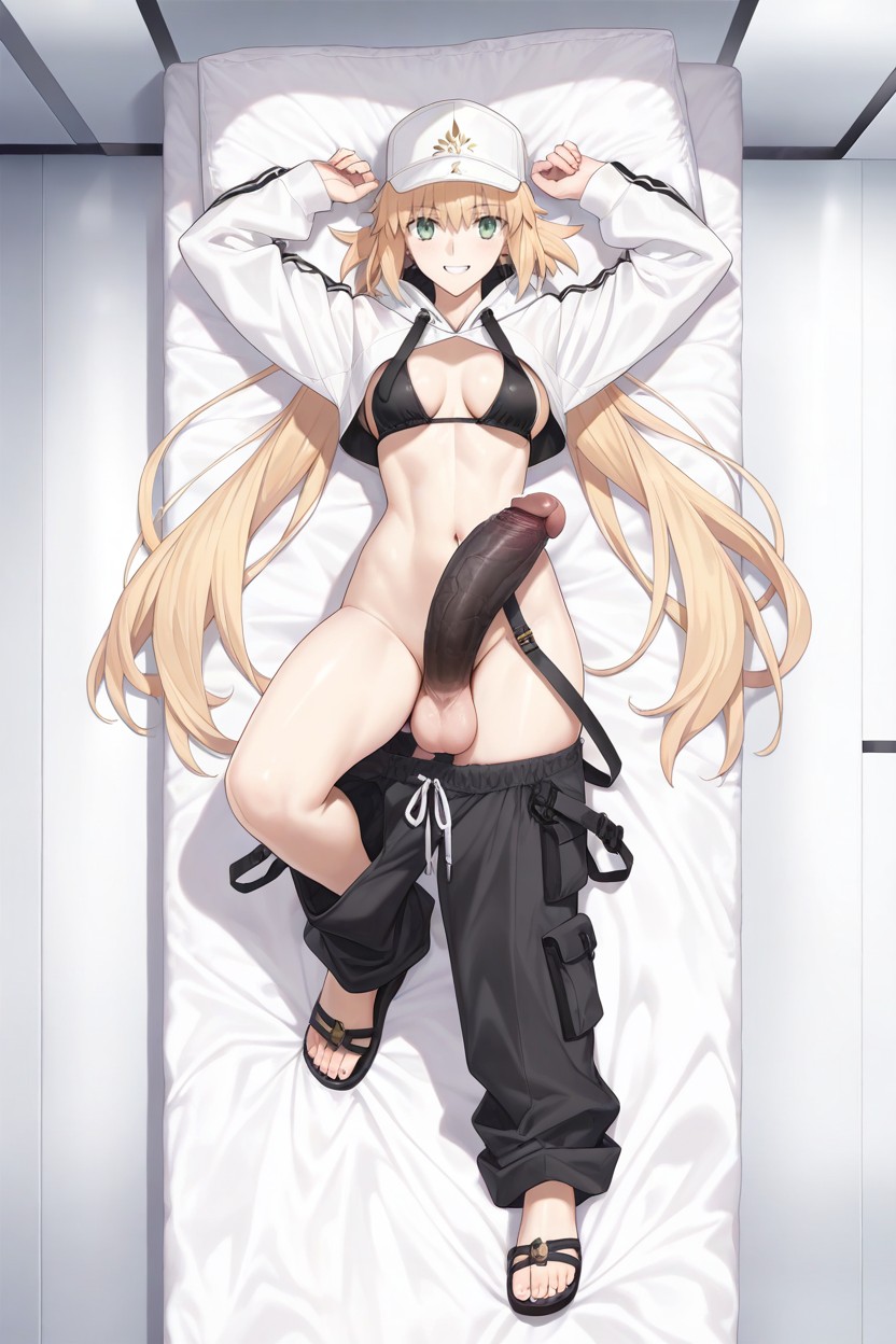 Artoria Casterfate/grand Order, One Bare Leg With Black Utility Straps, Legs Slightly Crossed Or One Drawn Up AI黄漫