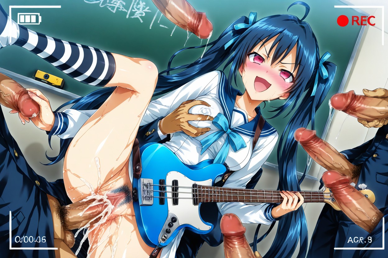 Very Long Hair, Bass Guitar, Extreme Huge Cum Hentai AI Porn