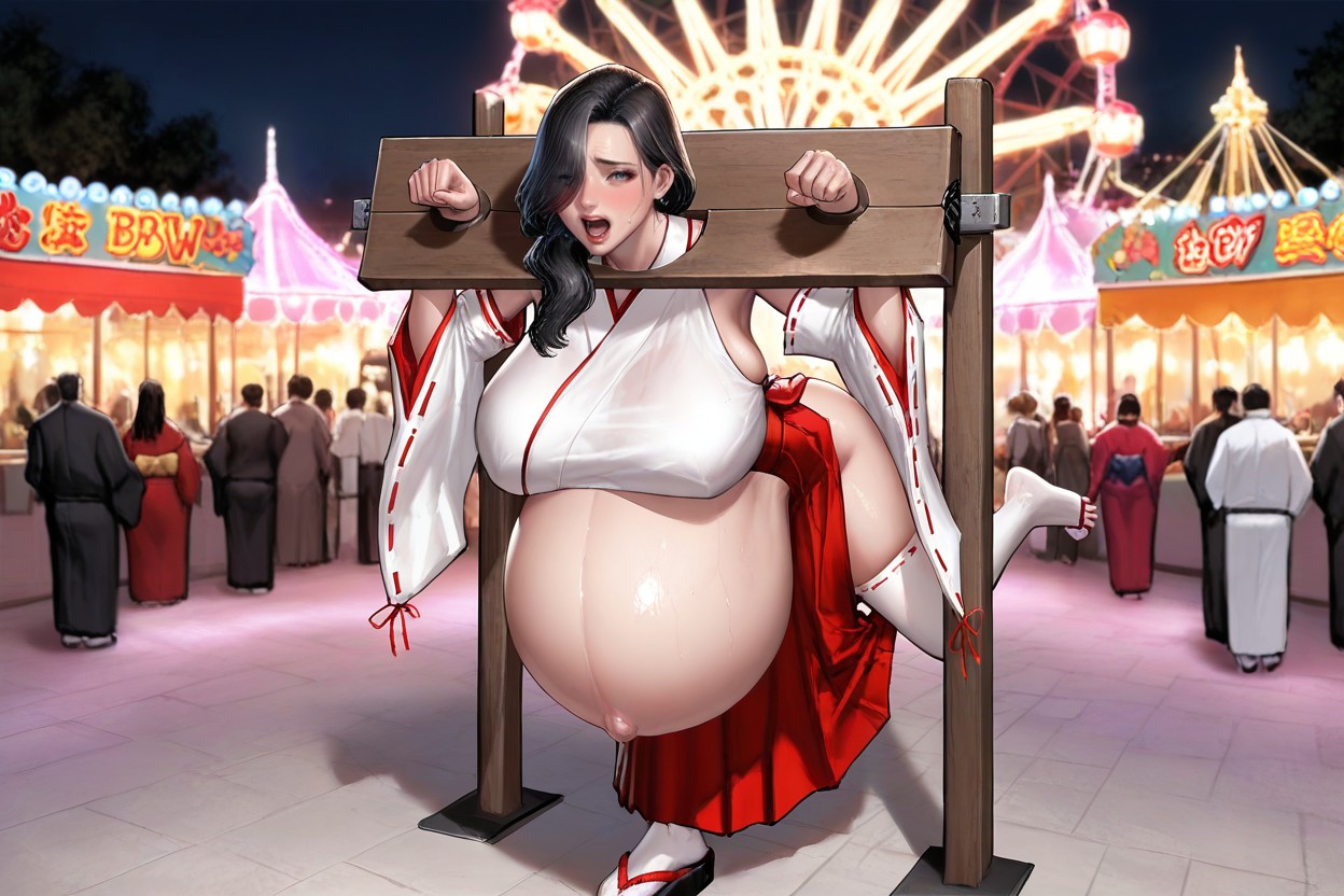 A Red Skirt, Wide Hips, Hair Over One Eye AI黃漫