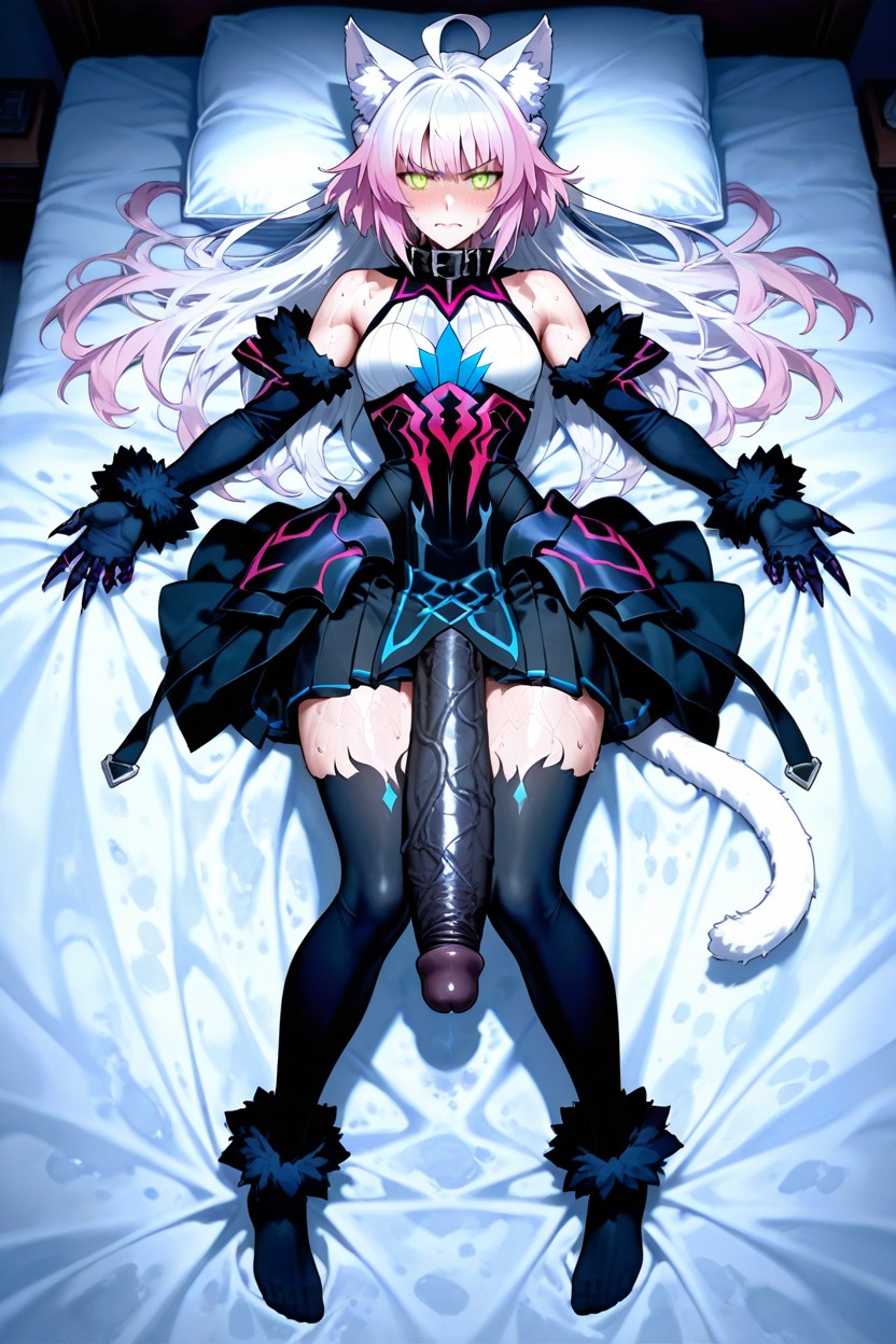 Depicted From A Top-down Perspective, Only Her And The Bed, Perfect Fingers Porno IA Hentai