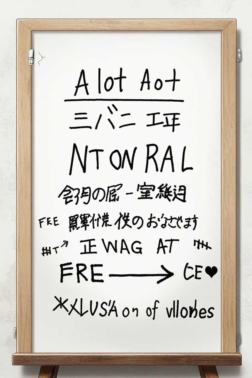 No Human, A Lot Of Lines, Text On White Board Porno IA Hentai