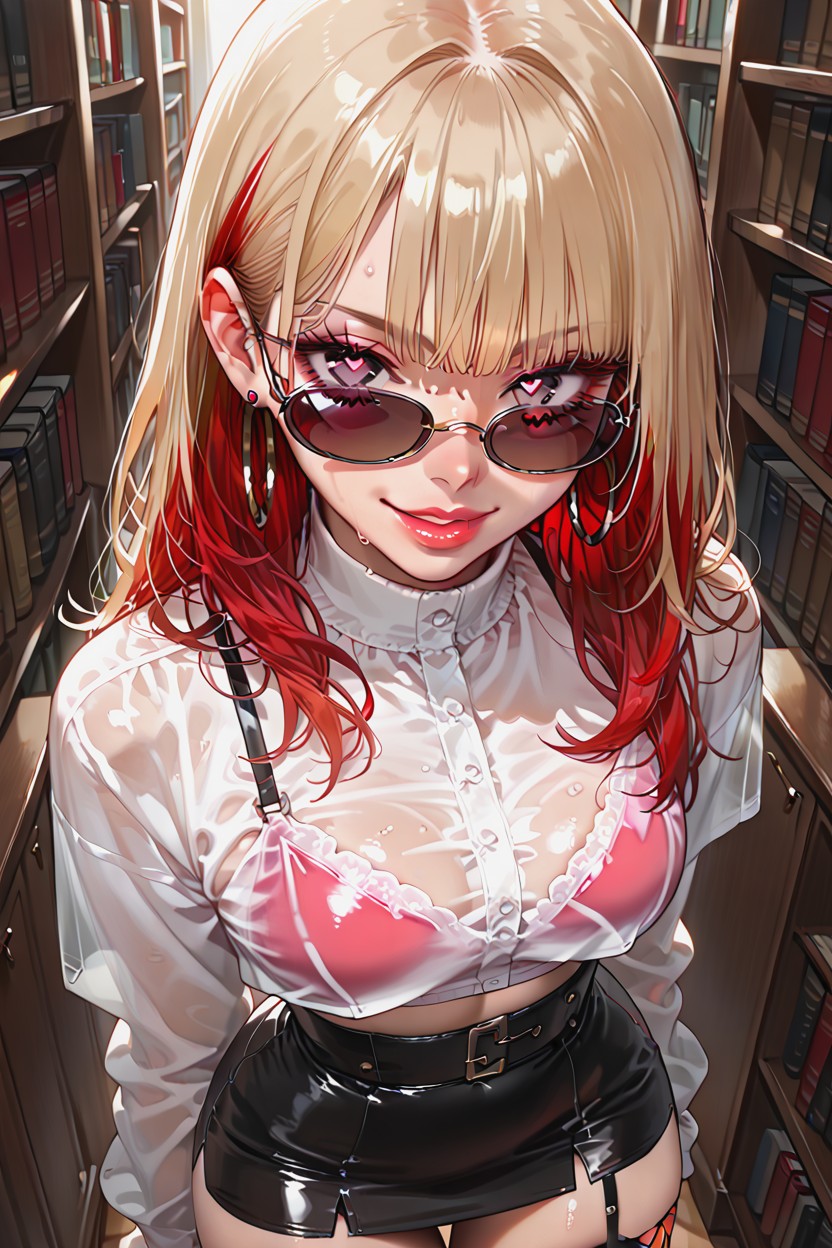 Red Highlights, Blond Hair, Sunglasses Porno IA Hentai