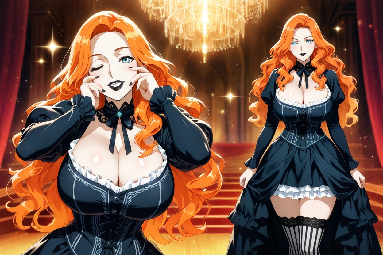 Freckles, Rosy Cheeks, Long Wavy Ginger Hair Hentai KI Porno
