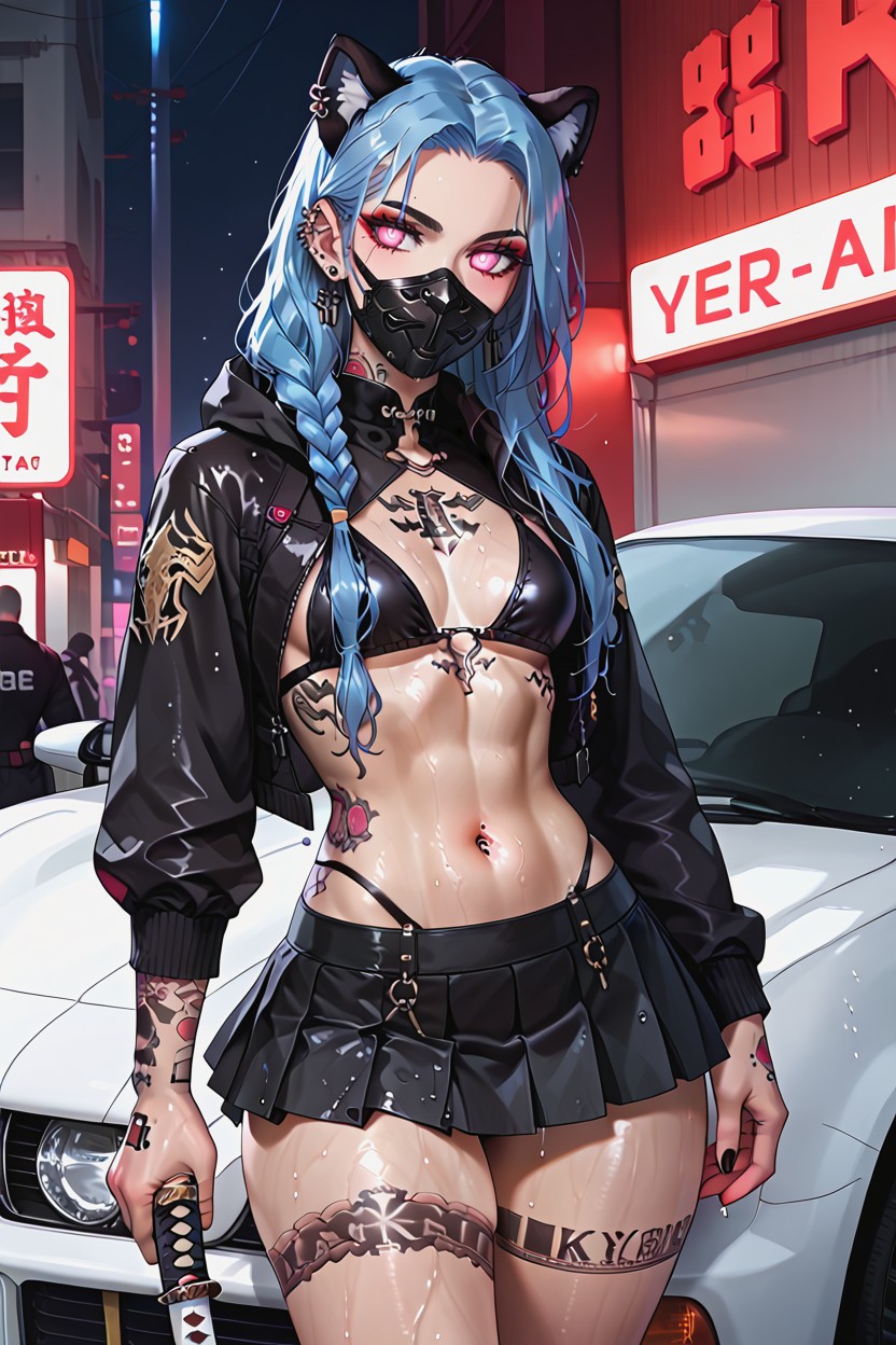 Tattoo, Jinx From Arcane, Rounded Ass Hentai AI Porn