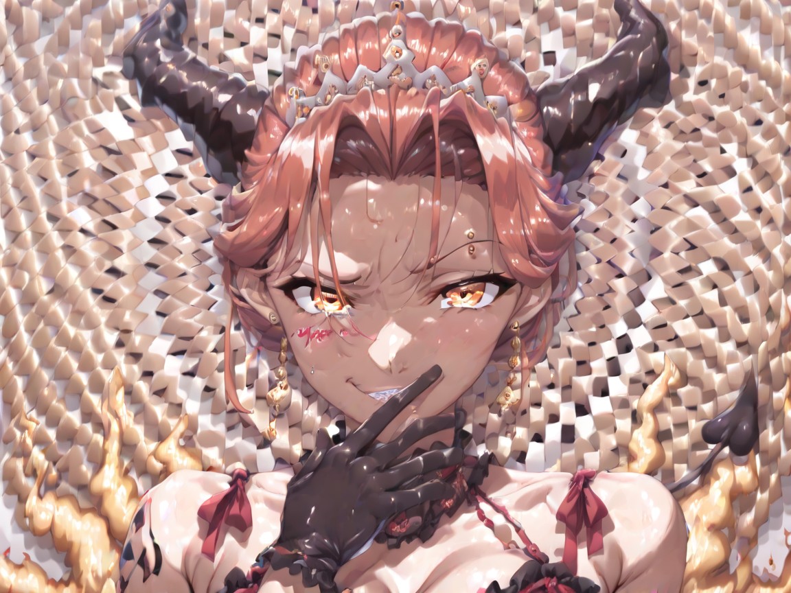 Looking At Pink Kitsune, Solid Tattoos Around Legs And Arms, Slicked Hentai AI Porn