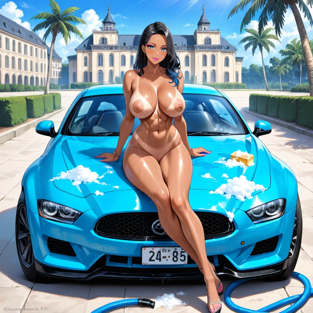 Blush, Líneas De Bronceado, Tanned Skin Hentai IA