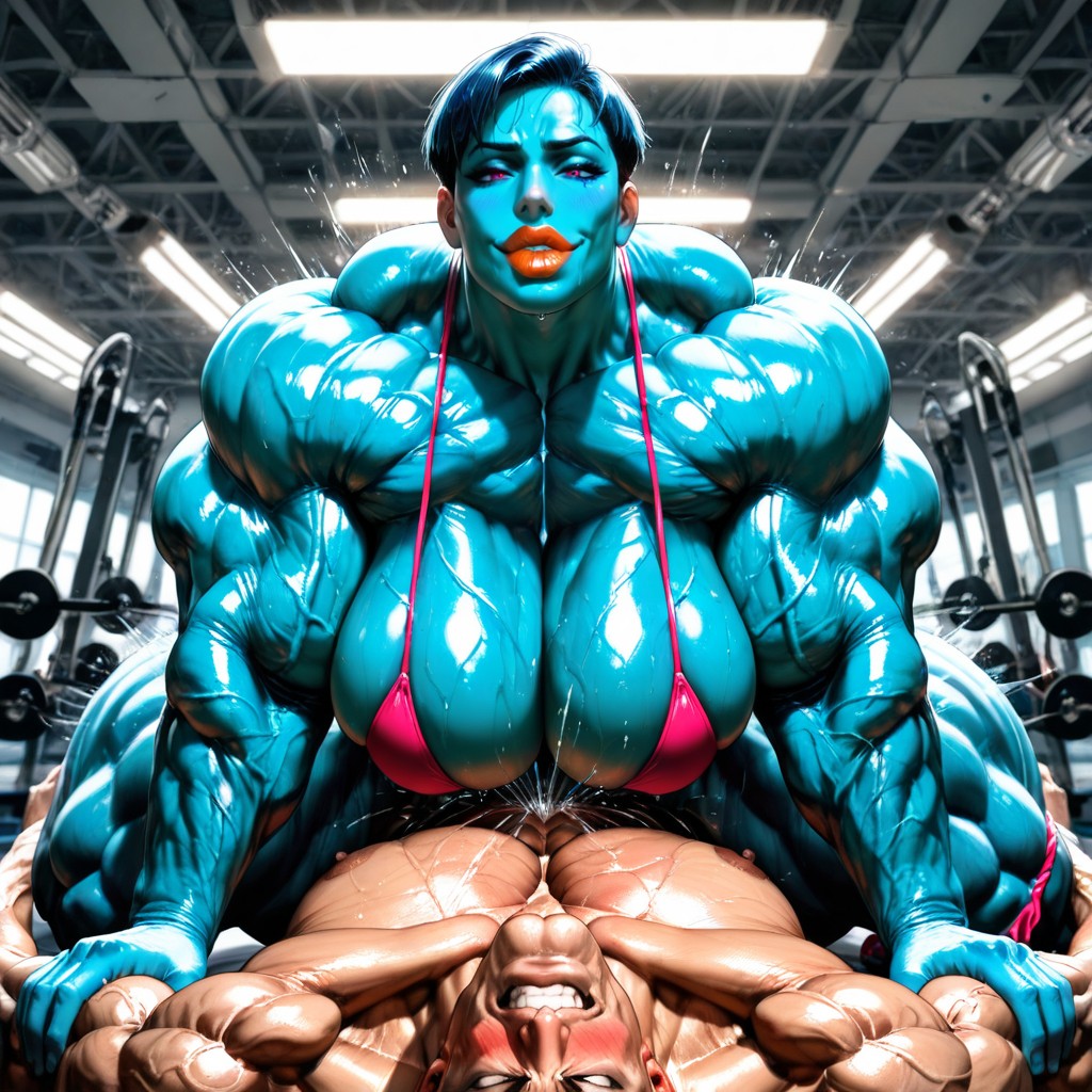 Blushing, Extremely Muscular, 18+ Hentai AI Porn