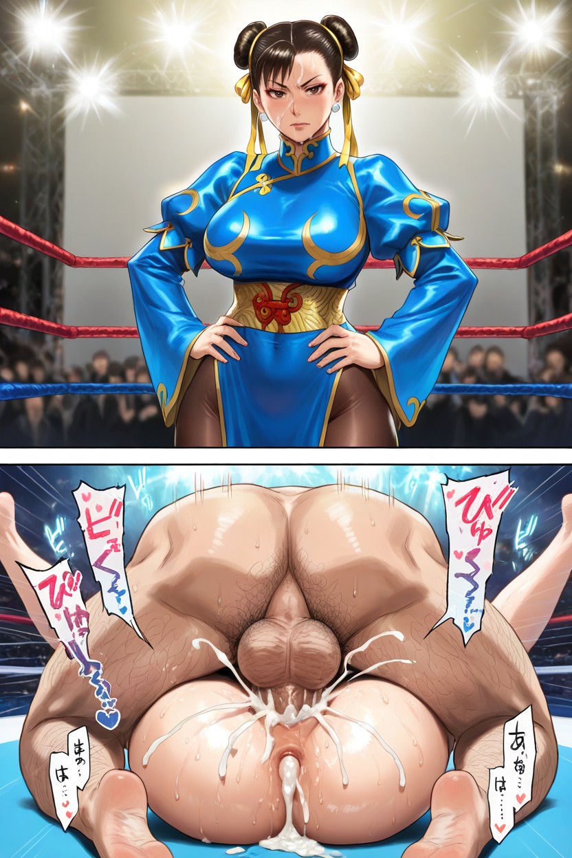 Chun Li From Street Fighters, Massive Cum Shot, Cum Dripping From Anal Hentai IA
