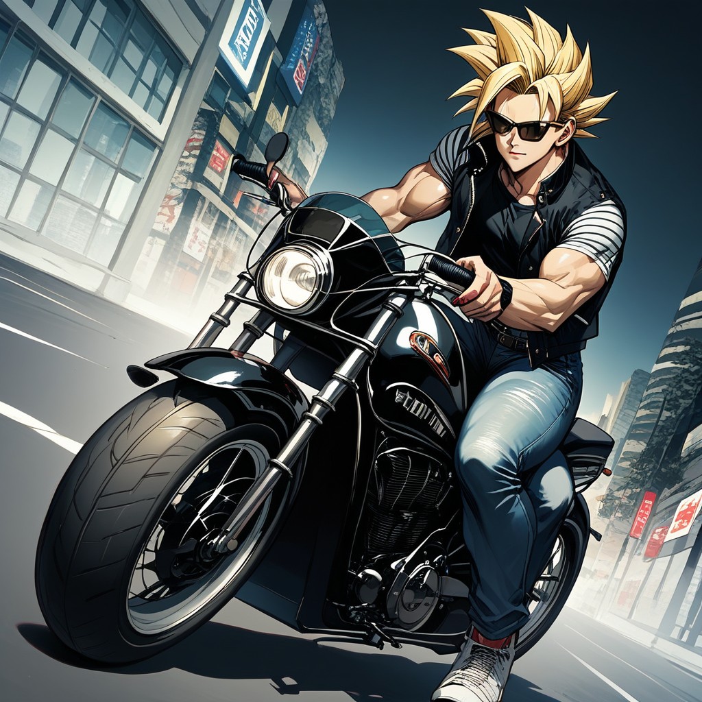 High Resolution, Riding Motorcycle, Red Nails Hentai AI Porn